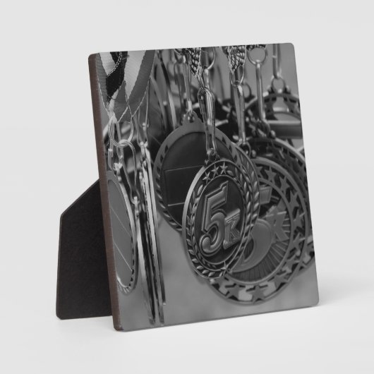 5K Run Medals B&W foto Fotoplaat (Voorkant)