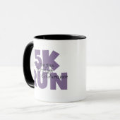 5K Run Paarse inspirerende loper Mok (Voorkant links)