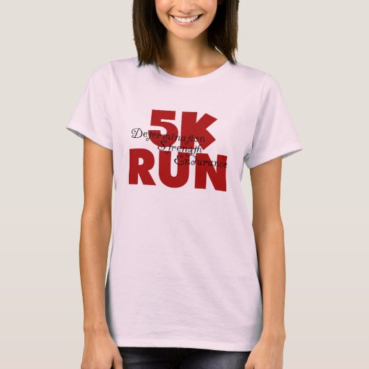 5K Run Rode Running Sport Atletiek T-shirt (Voorkant)