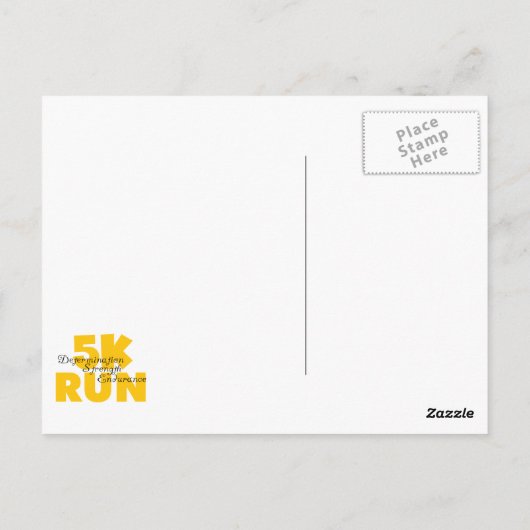 5K Run Yellow Briefkaart (Achterkant)