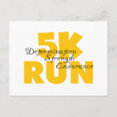 5K Run Yellow Briefkaart (Voorkant)