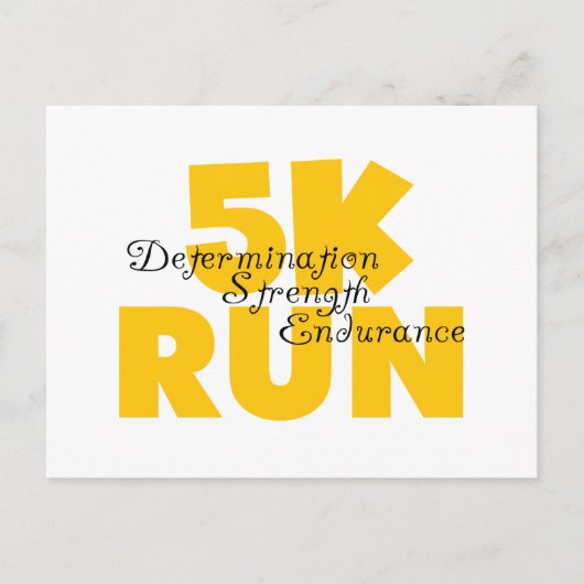 5K Run Yellow Briefkaart (Voorkant)
