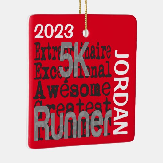 5K Runner Buitengewone CUSTOM Keramisch Ornament (Rechts)