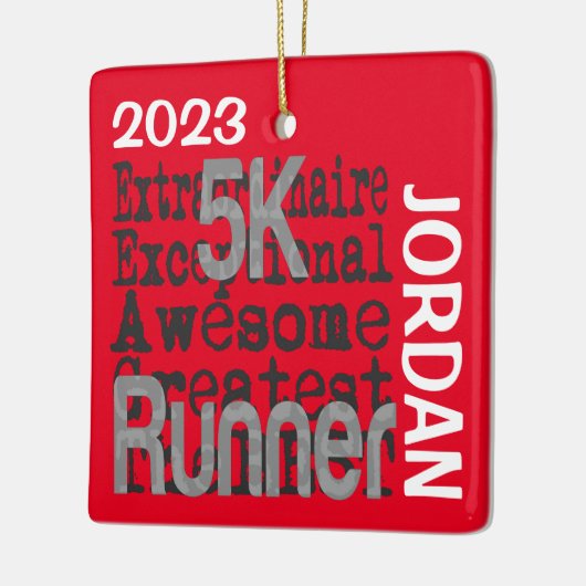 5K Runner Buitengewone CUSTOM Keramisch Ornament (Links)