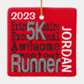 5K Runner Buitengewone CUSTOM Keramisch Ornament (Achterkant)