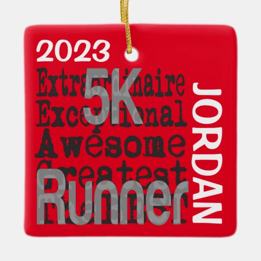 5K Runner Buitengewone CUSTOM Keramisch Ornament (Voorkant)