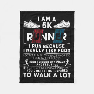 5K Runner Ik ren Omdat Ik Eten Eten Echt Leuk Leuk Fleece Deken