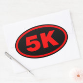 5K Runner Rood & Zwart ovaal Ovale Sticker (Envelop)
