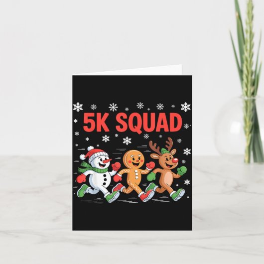 5k Squad Shirt Funny Christmas Running Team  Kaart (Voorkant)