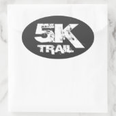 5K Trail Running Ovaal Decal Wit Op Zwart Ovale Sticker (Tas)