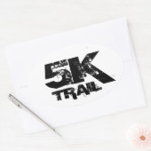 5K Trail Running Oval Decal Zwart op Wit Ovale Sticker (Envelop)