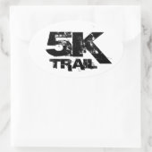 5K Trail Running Oval Decal Zwart op Wit Ovale Sticker (Tas)