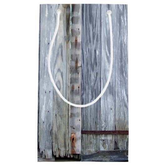 5lx3wx8.5h kleine geschenkzak wit wassen hout schu klein cadeauzakje (Voorkant)