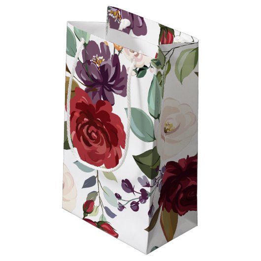 5lx3wx8.5h kleine geschenkzak witte rozen gouden g klein cadeauzakje (Achterkant Gekanteld)