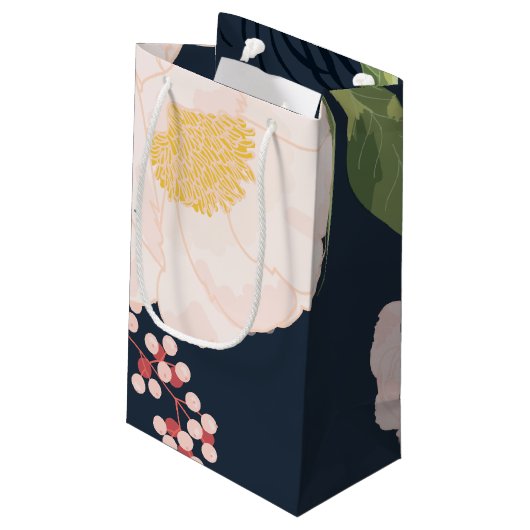 5lx3wx8.5h Kleine Gift Bag Baby Roze Kosmos op Wit Klein Cadeauzakje (Achterkant Gekanteld)