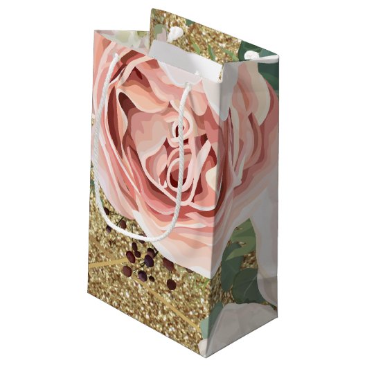 5lx3wx8.5h Kleine Gift Bag Geometrische Tuin Roos Klein Cadeauzakje (Achterkant Gekanteld)