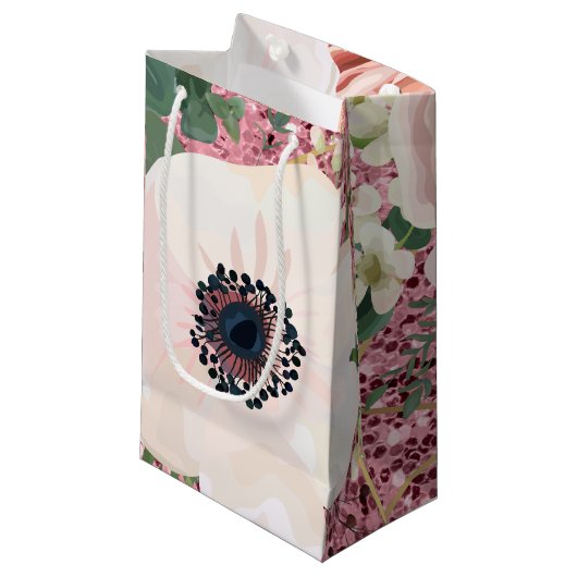 5lx3wx8.5h Kleine Gift Bag Geometrische Tuin Roos Klein Cadeauzakje (Voorkant Gekanteld)