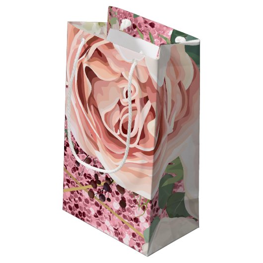 5lx3wx8.5h Kleine Gift Bag Geometrische Tuin Roos Klein Cadeauzakje (Achterkant Gekanteld)
