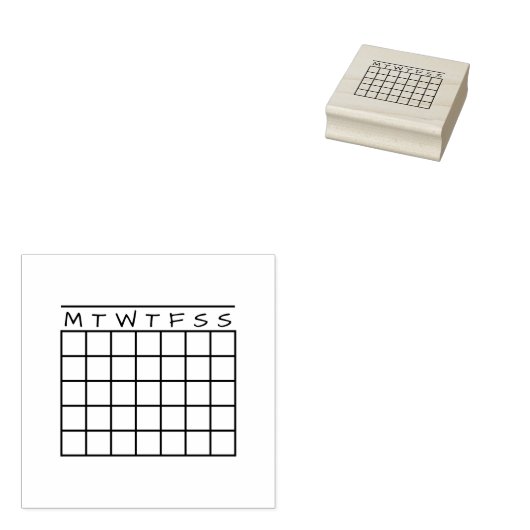 5mm Dot Grid Journal Habit Tracker Maand Kalender Rubberstempel (Gestempeld)