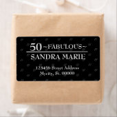 5O en Fabulous Black and White, moderne verjaardag Etiket (Insitu)