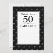 5O en Fabulous Black and White, moderne verjaardag Kaart (Achterkant)