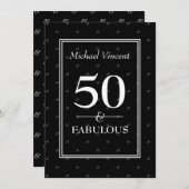 5O en Fabulous Black and White, moderne verjaardag Kaart (Voorkant / Achterkant)