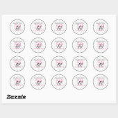 5O en Fabulous Black Pink and White Birthday Ronde Sticker (Vel)