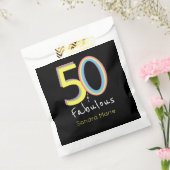 5O en Fabulous Black Yellow Rainbow Chic Birthday Bedankzakje (Gezegeld)