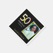 5O en Fabulous Black Yellow Rainbow Chic Birthday Servet (Hoek)