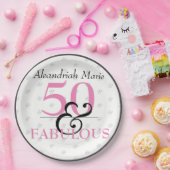 5O en Fabulous Elegant Modern Birthday Papieren Bordje (Feest)