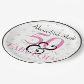 5O en Fabulous Elegant Modern Birthday Papieren Bordje (Gekanteld)