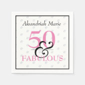 5O en Fabulous Elegant Modern Birthday Servet (Voorkant)