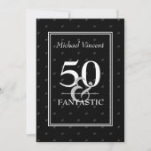 5O en Fantastisch zwart en wit voor hem Verjaardag Kaart (Voorkant)