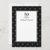 5O en Fantastisch zwart en wit voor hem Verjaardag Kaart (Achterkant)