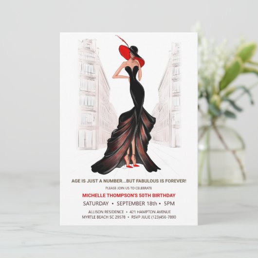 5O EN FANTASTISCHE ELEGANTE CHIQUE VERJAARDAG VAN KAART (Staand voorkant)