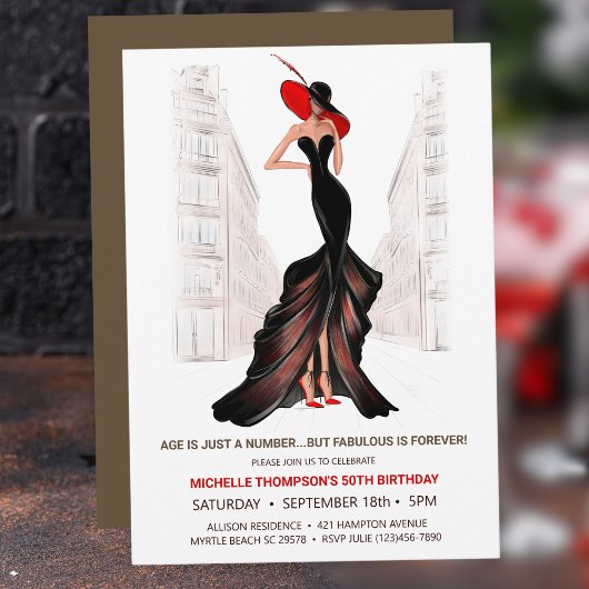 5O EN FANTASTISCHE ELEGANTE CHIQUE VERJAARDAG VAN  KAART