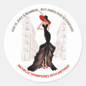 5O EN FANTASTISCHE ELEGANTE CHIQUE VERJAARDAG VAN  RONDE STICKER (Voorkant)