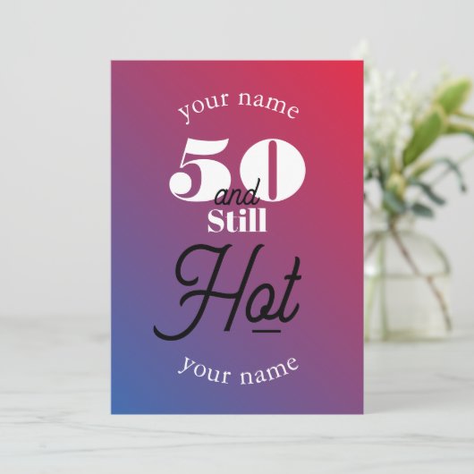 5O en nog steeds heet Kaart (Staand voorkant)