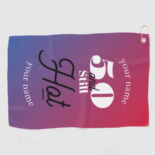 5O en nog warm Golfhanddoek (Horizontaal)