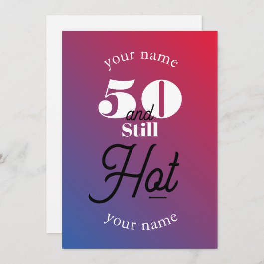 5O en nog warm Kaart (Voorkant / Achterkant)