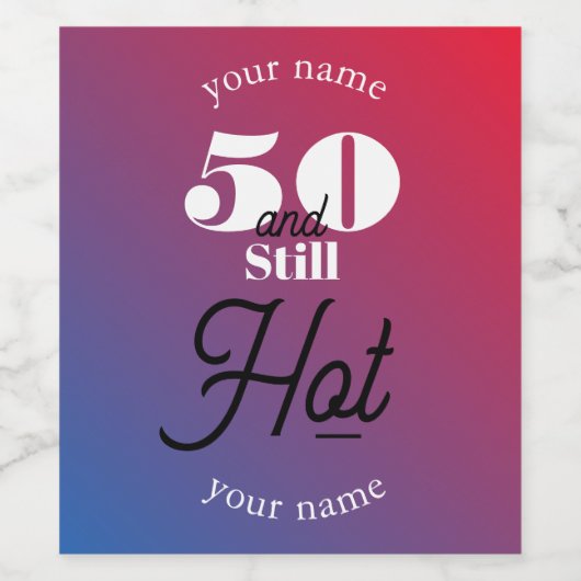 5O en nog warm Wijn Etiket (Enkel label)