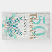 5O IS EEN BEACH 50E Beach kustdag Spandoek (Horizontaal)