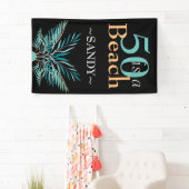 5O IS EEN BEACH 50ste moderne zwarte dag Spandoek (Insitu)