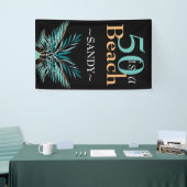 5O IS EEN BEACH 50ste moderne zwarte dag Spandoek (Beurs)