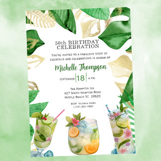 5OTH verjaardag cocktail party viering Kaart