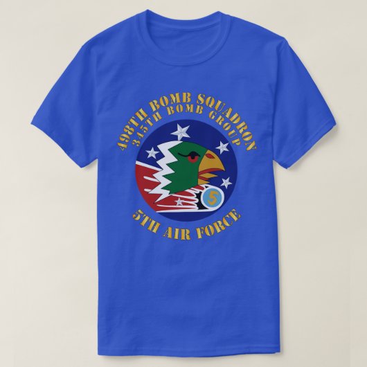 5th AF 345th BG 498th Bomb Squadron X T-shirt (Design voorkant)