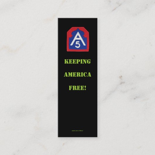 5th Army A5 veteraan patches bookmarker vfw us Kaa Mini Visitekaartje (Voorkant)