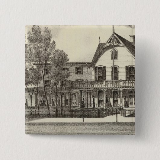 5th Avenue House, Ocean Beach, NJ Vierkante Button 5,1 Cm (Voorkant)