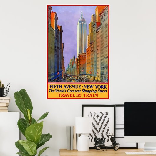  5th Avenue New York City Travel Poster (Thuiskantoor)