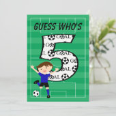 5th Birthday Blue and Black Soccer Goal v2 Kaart (Staand voorkant)